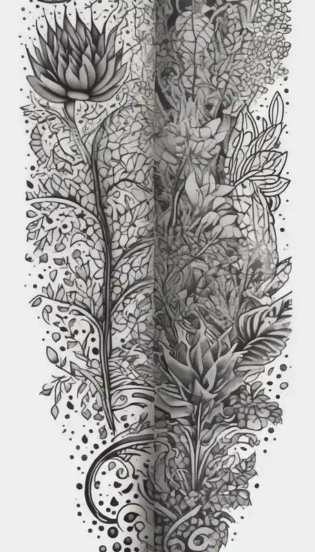 City of barcelona, Spanish plants, leg sleeve half sleeve tattoos for men